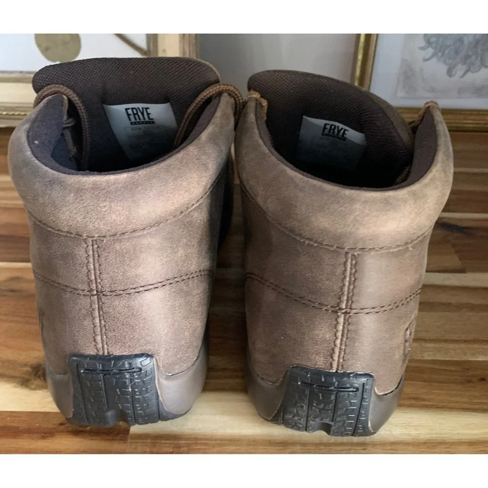 NWOT Frye Brown Leather Chukka Boots Mens 6W Womens 8W Vintage Retro Streetwear